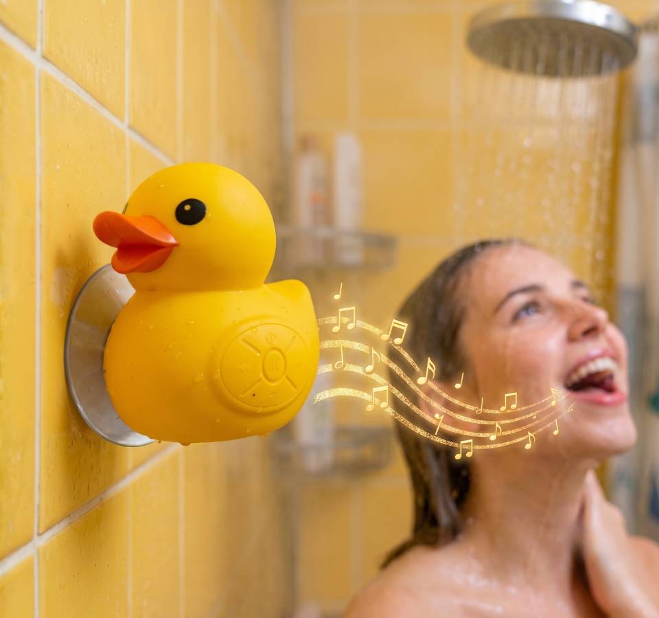 Speaker giallo Papera Sound impermeabile per doccia